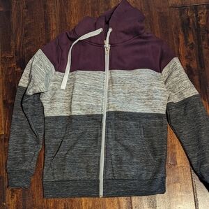 small colorblock sweatshirt (red&gray)